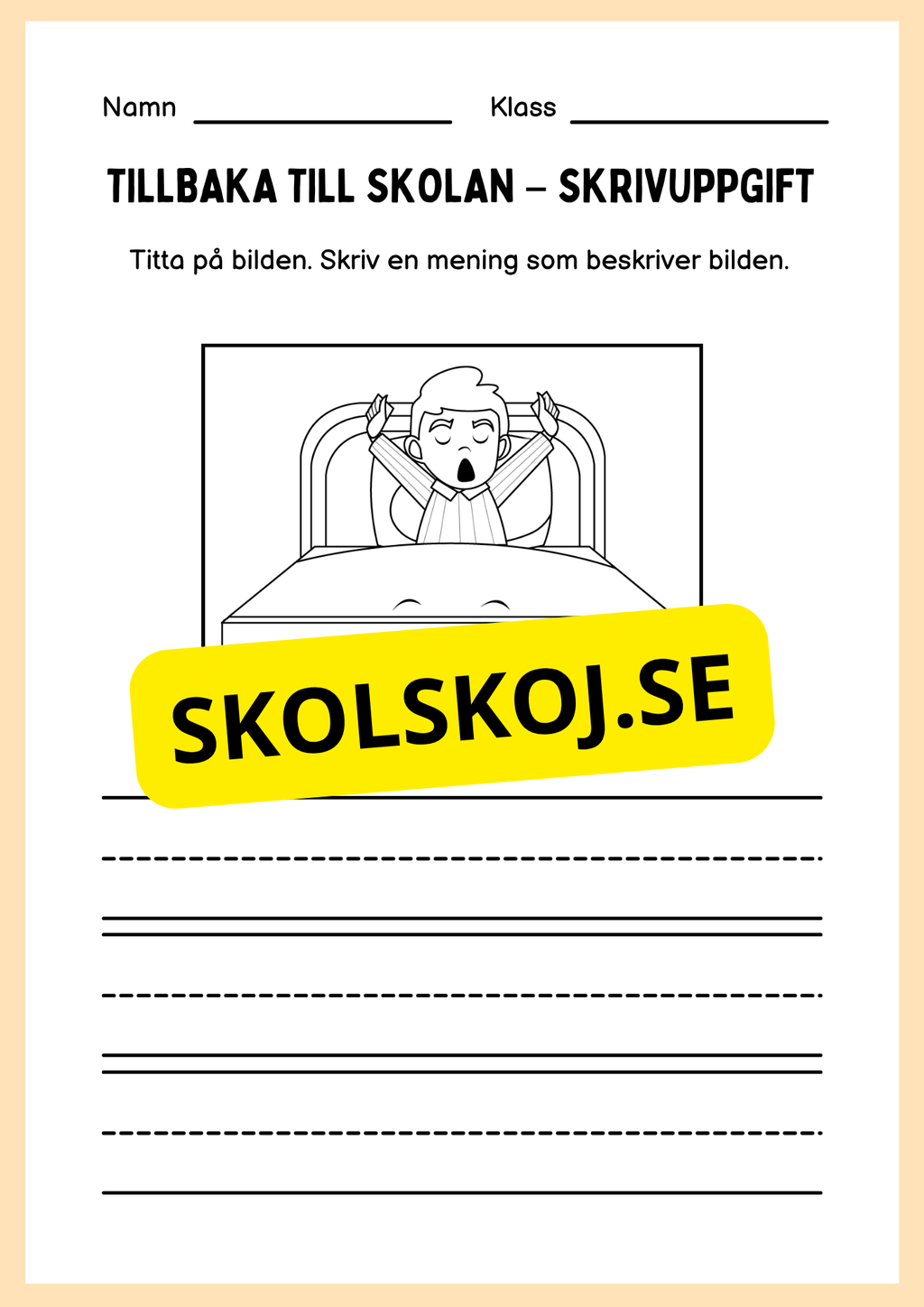 Tillbaka till skolan – skrivuppgift