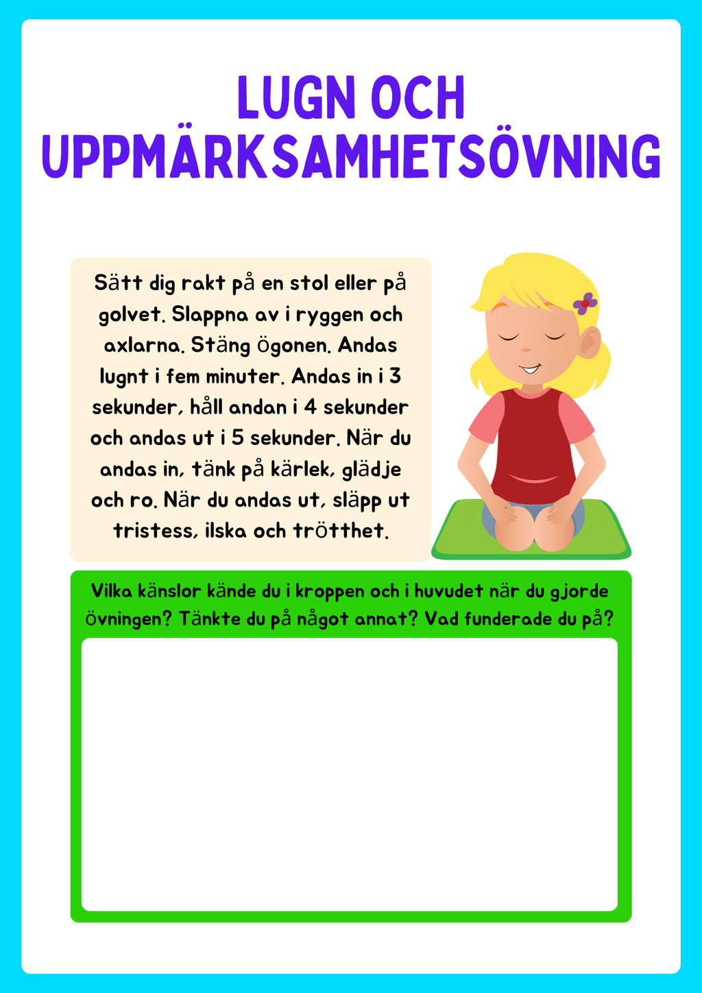 Min lugna stund - Dagbok för barn