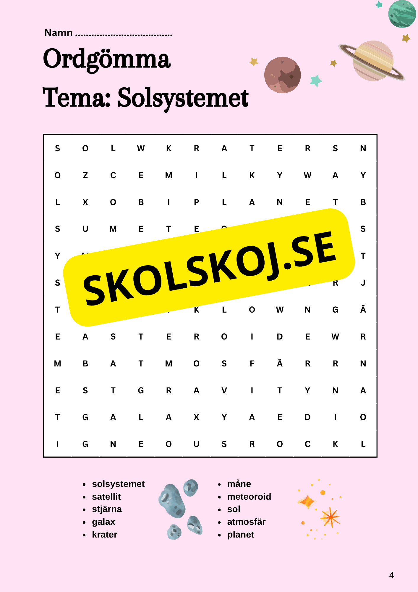 Kort fakta om solen, jorden och månen