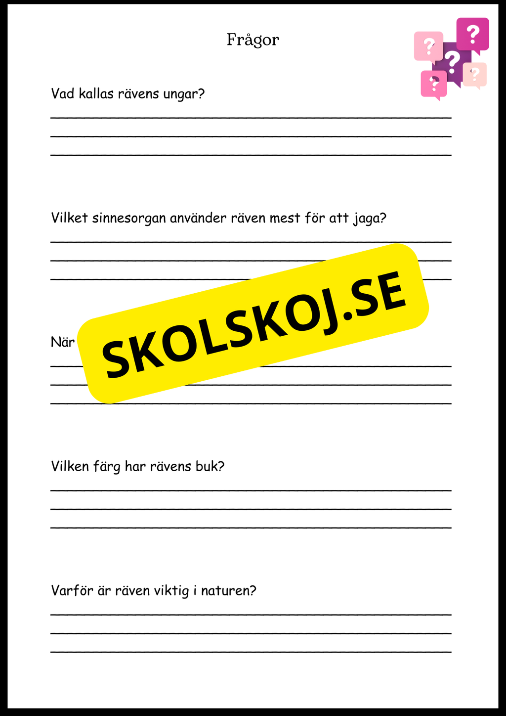 Sveriges landskapsdjur - Häfte - Årskurs 4 - 6 (17 sidor)