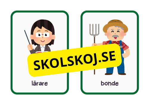 Flashkort - Tema yrke - A5 format