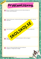 Problemlösninguppgifter blandade uppgifter årskurs 4