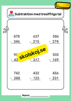 Addition och subtraktion med tresiffriga tal