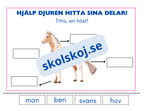 Hjälp djuren hitta sina delar - Häfte