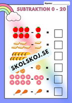 Addition och subtraktion - 0 - 20 - Häfte
