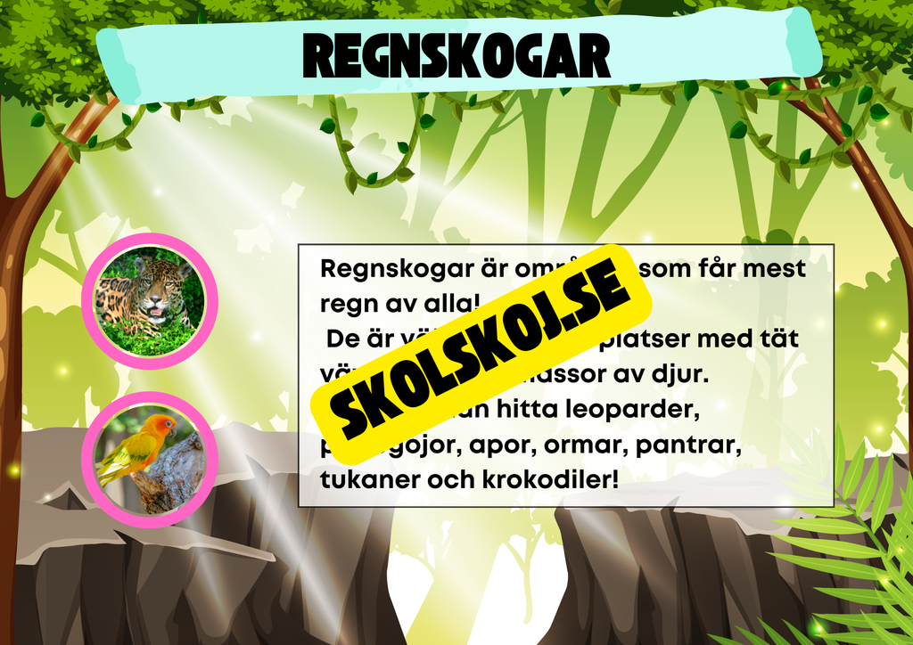 Kort fakta om naturmiljöer och djurens hem + frågor