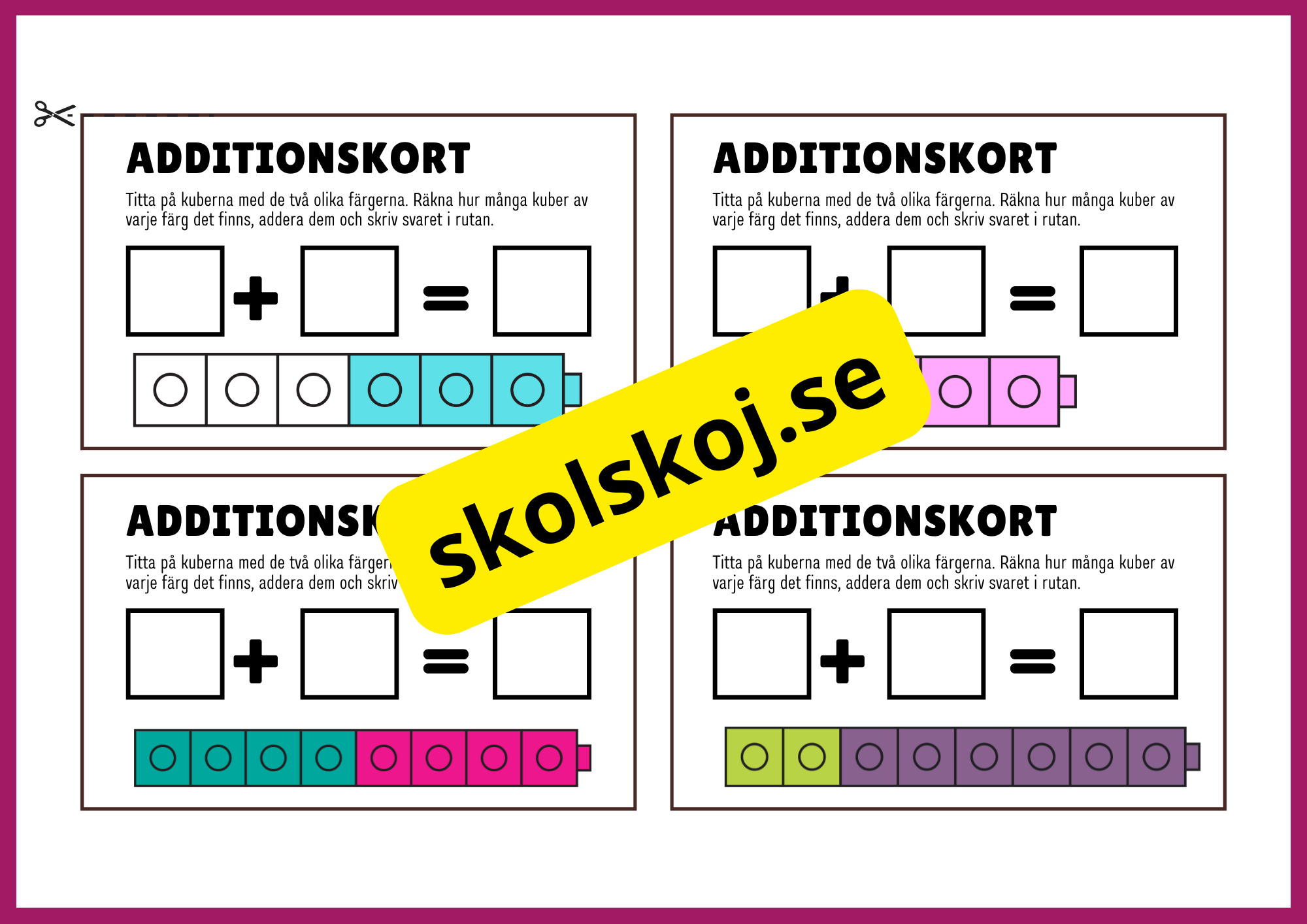 Additionskort - Enkel addition