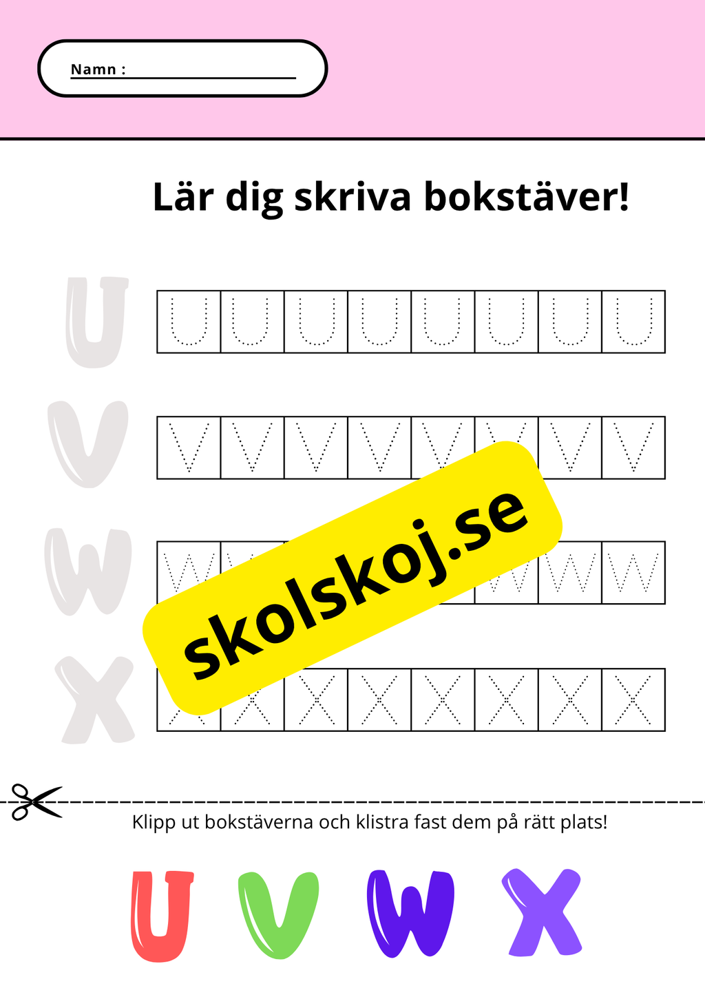 Lär dig skriva bokstäver - Hela alfabetet
