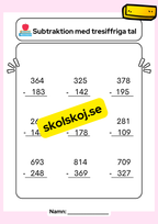 Addition och subtraktion med tresiffriga tal
