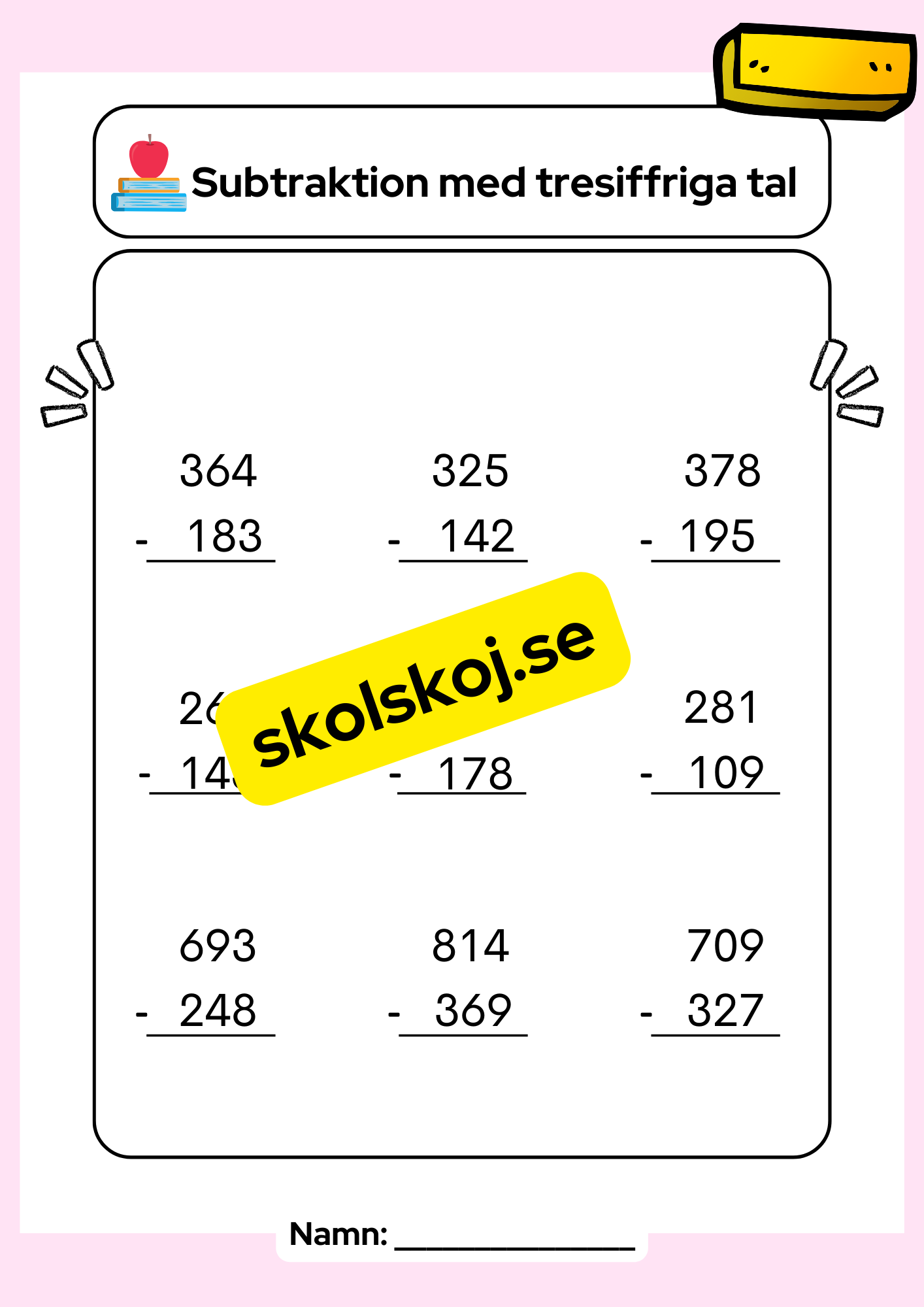 Addition och subtraktion med tresiffriga tal