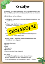Klassificering av djur - Fakta och uppgifter - Åk 3 - 6