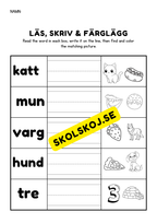 Häfte - Läs, skriv & färglägg