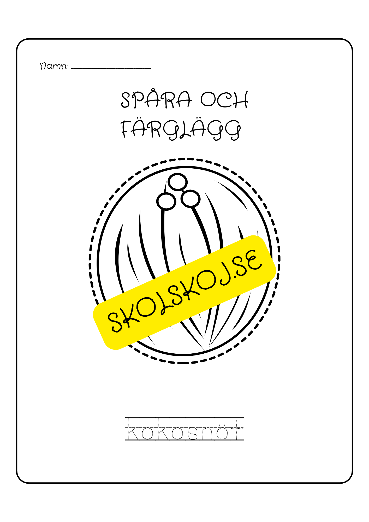 Spåra och färglägg - Tema frukter