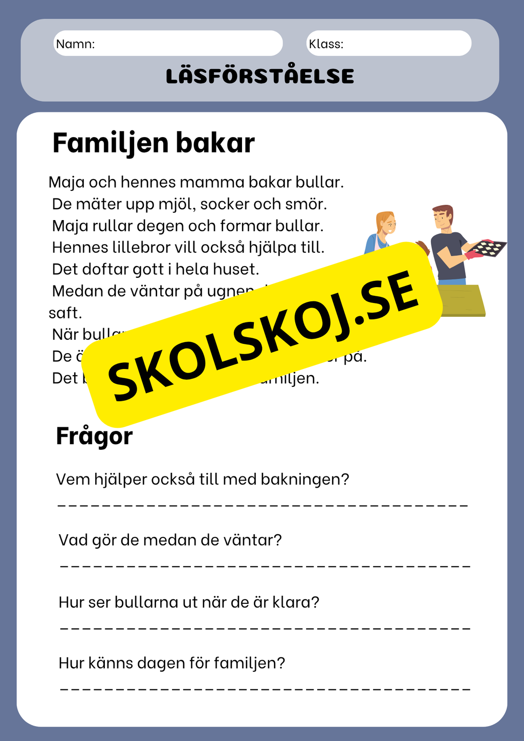 Läsförståelse med korta berättelser