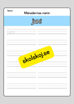Lär dig skriva månadernas namn