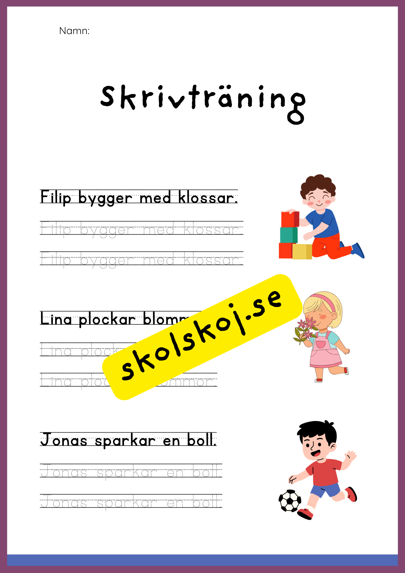 Skrivträning - Häfte