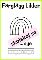 Färglägg bilderna - Skriv ordet