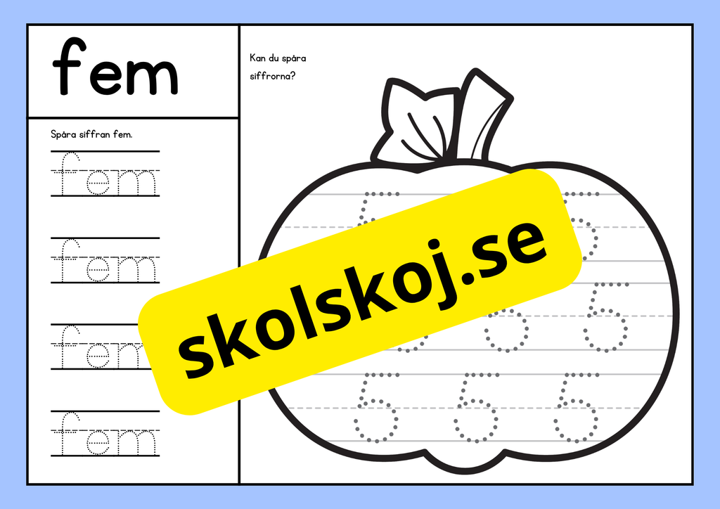Spåra siffrorna - 0 - 9 - Häfte