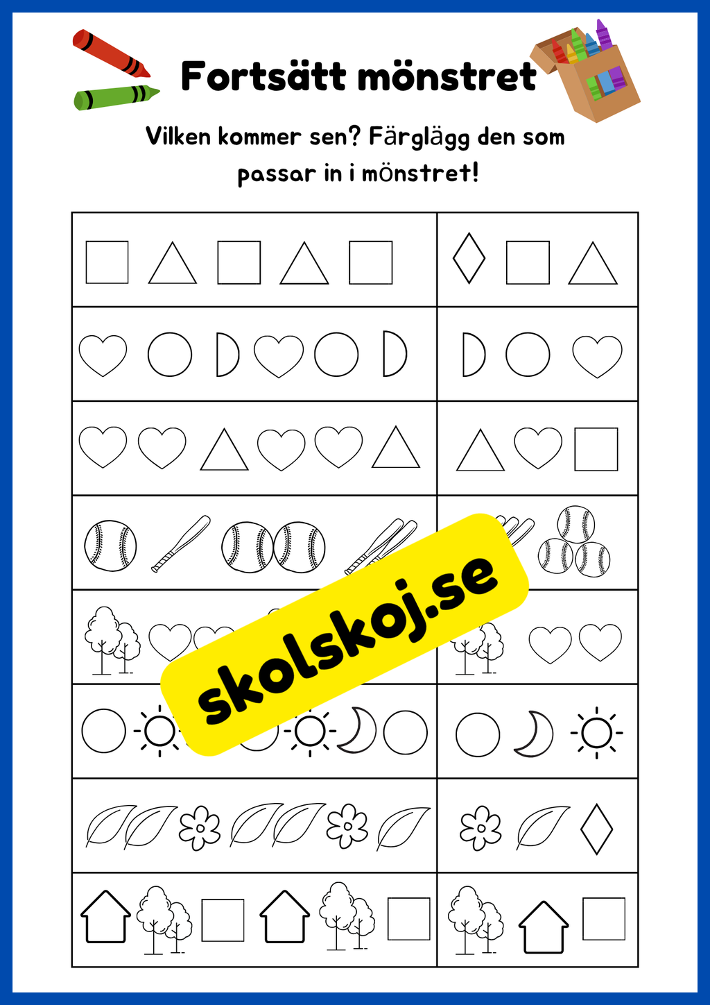 Fortsätt mönstret - Häfte - Mönster