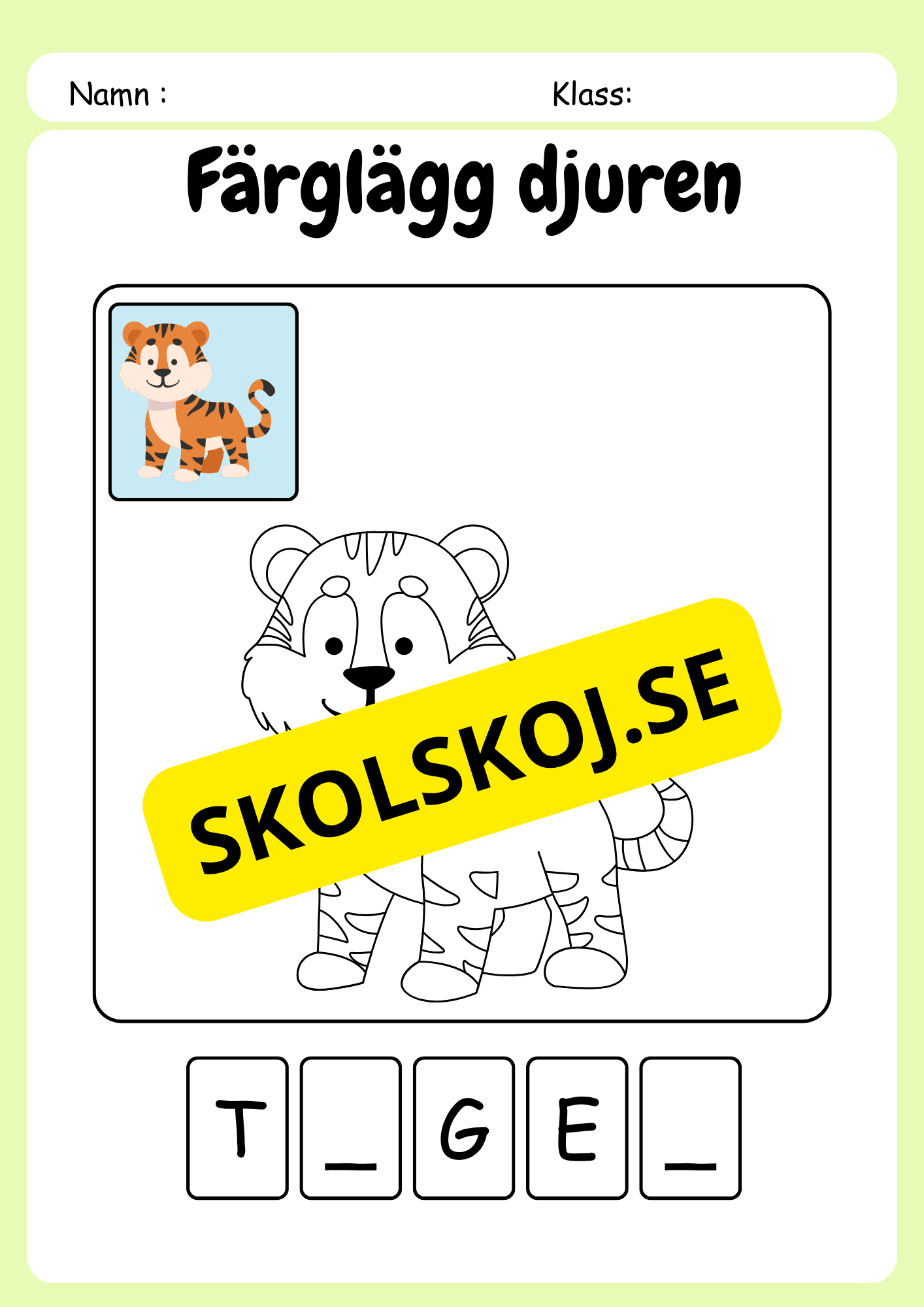 Färglägg, titta och skriv - Häfte
