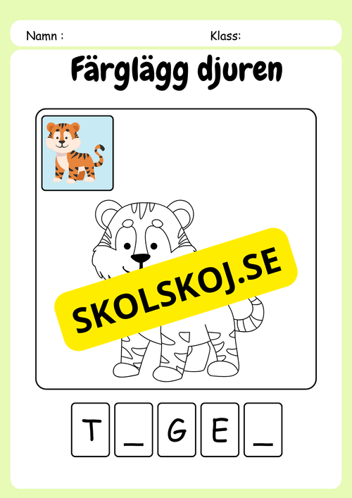 Färglägg, titta och skriv - Häfte