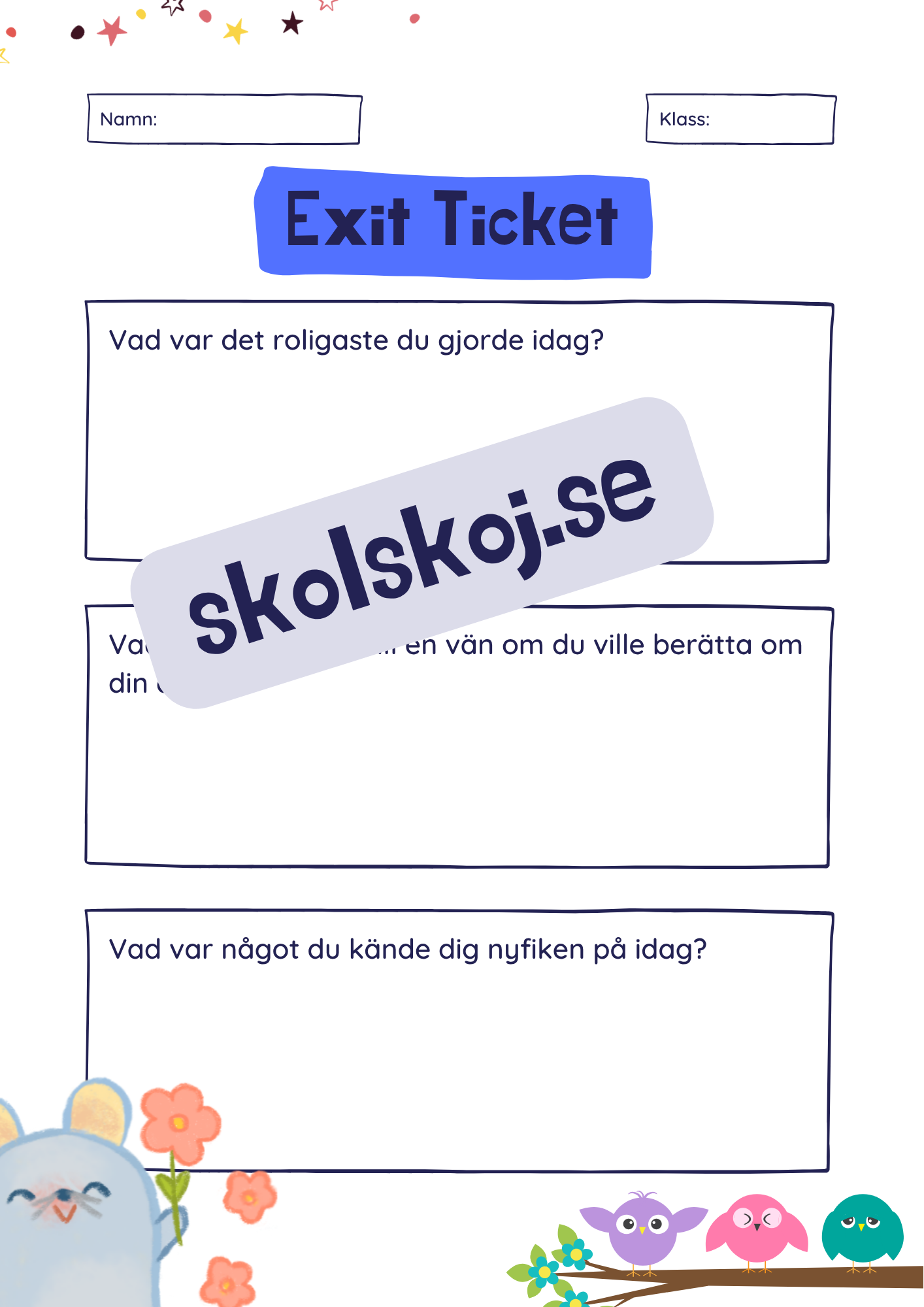 Exit ticket - 8 sidor