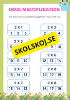 Enkel multiplikation - Häfte - Tema monster