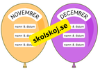 Födelsedagsballonger - A5 storlek - Redigerbara