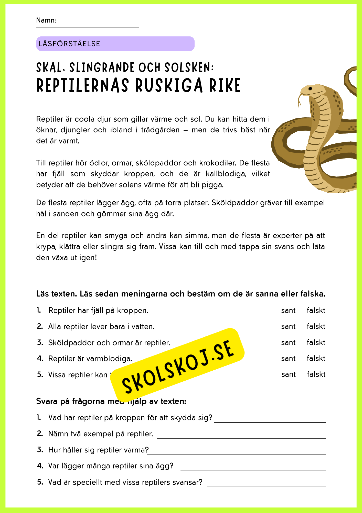 Djurens värld – Läs och lär