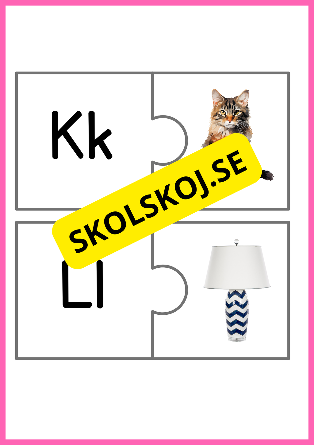 Pusselkort med bokstäver