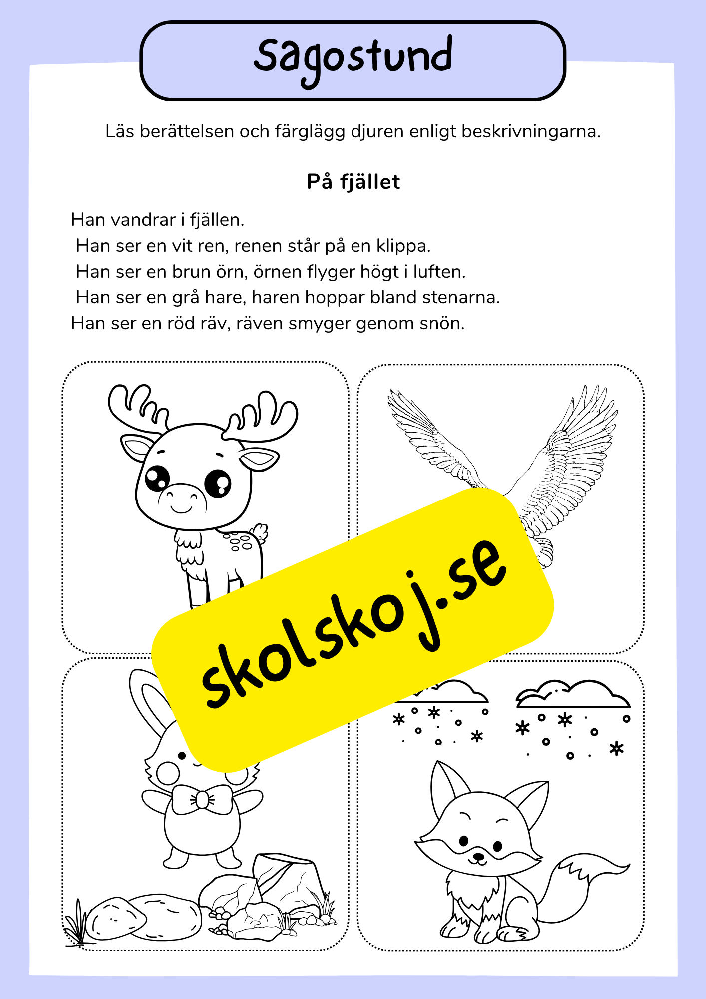 Sagostund - Tema djur - Häfte
