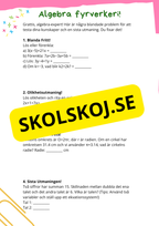 Algebra - Årskurs 7 - 9
