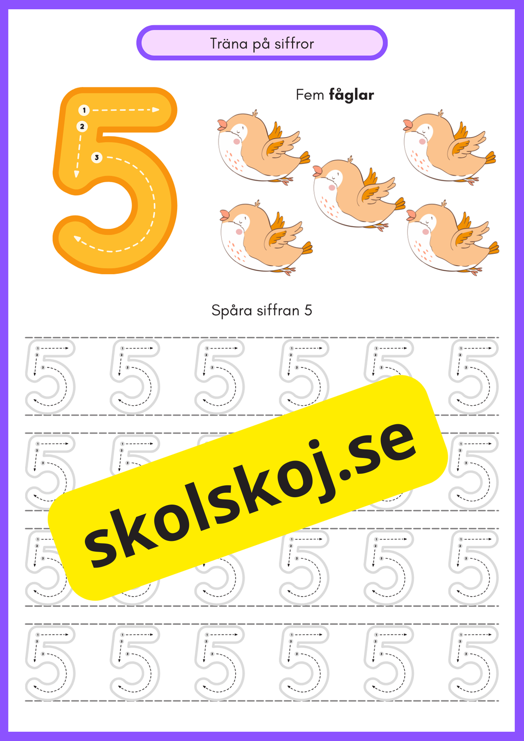 Träna på siffror - Häfte