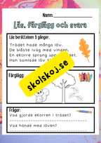 Läs, färglägg och svara - Häfte