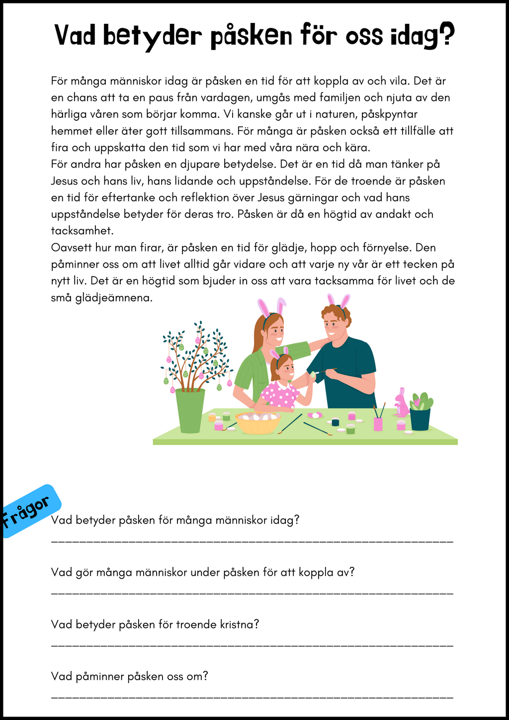 Varför firar vi påsk? Åk 3 - 6