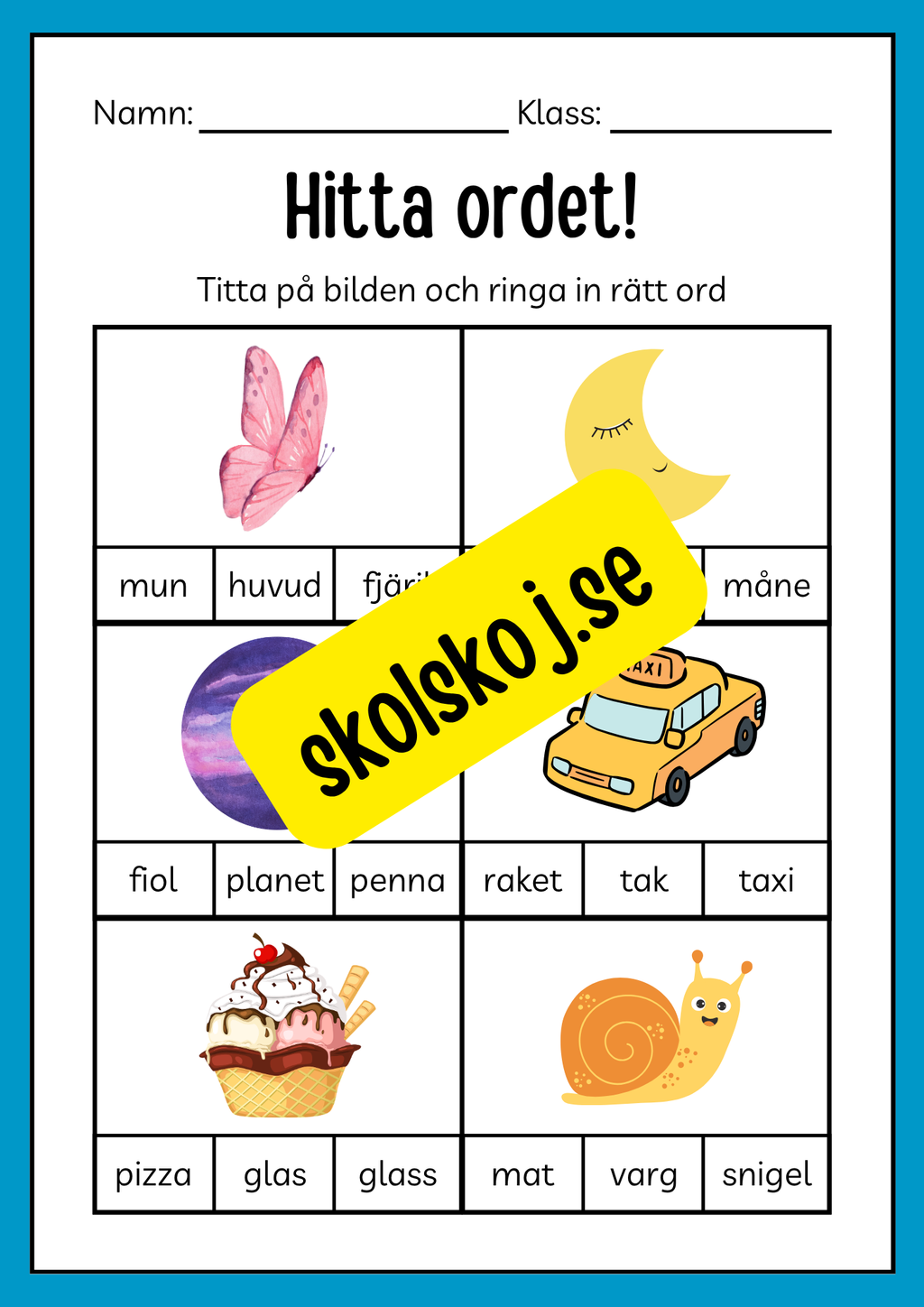 Hitta ordet - Häfte