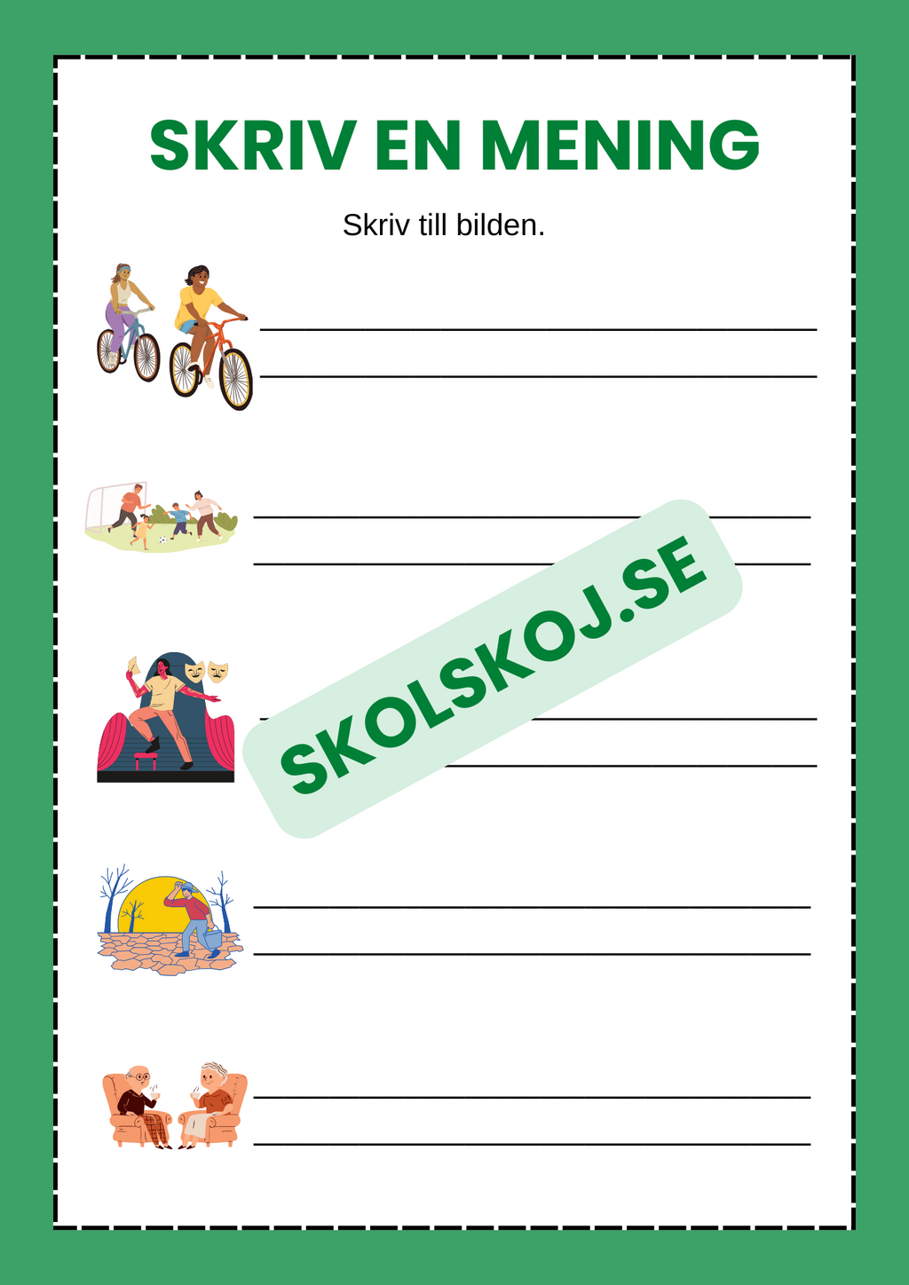 Skriv en mening - Skriv till bilden