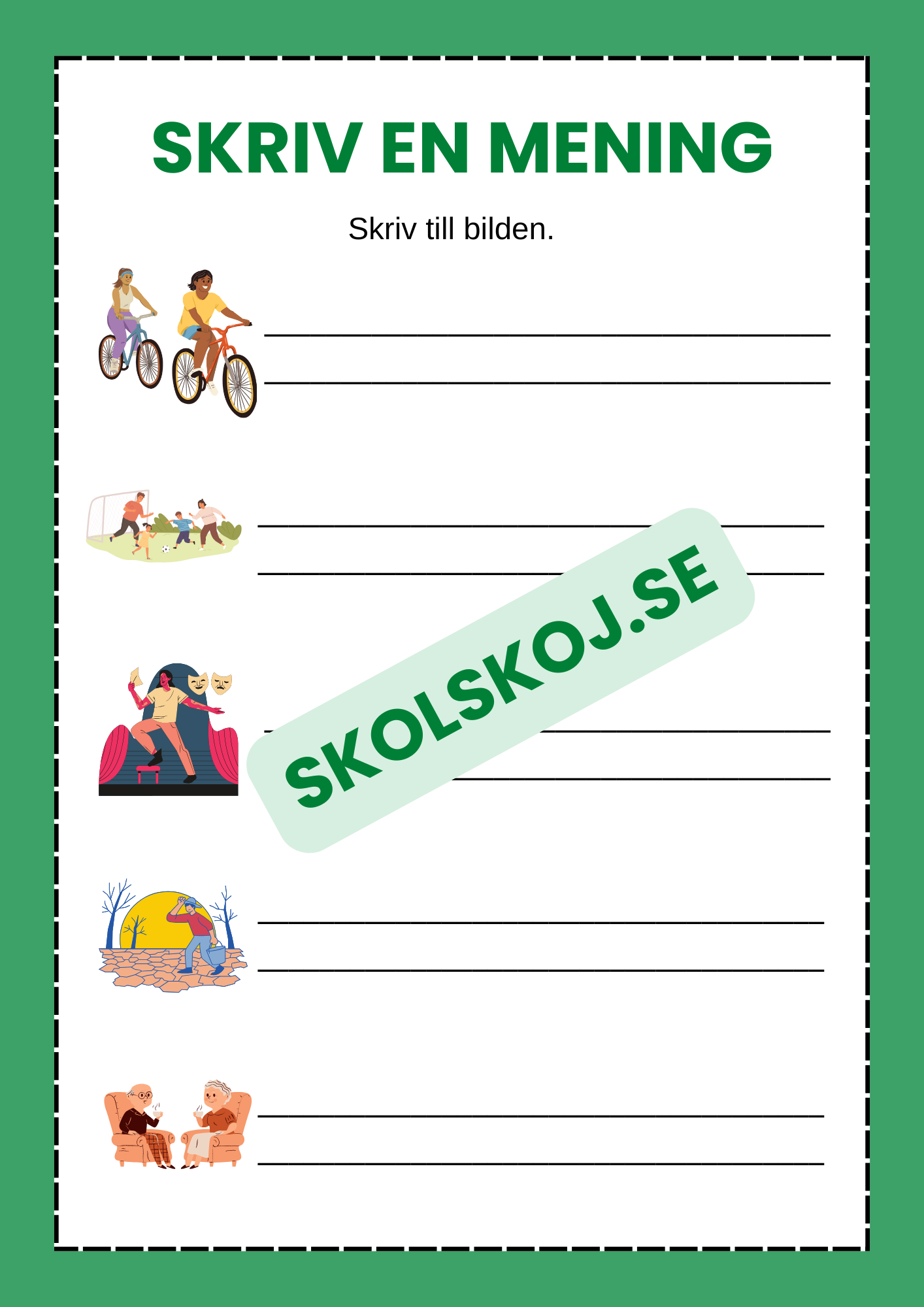 Skriv en mening - Skriv till bilden