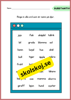 Träna på substantiv - Häfte
