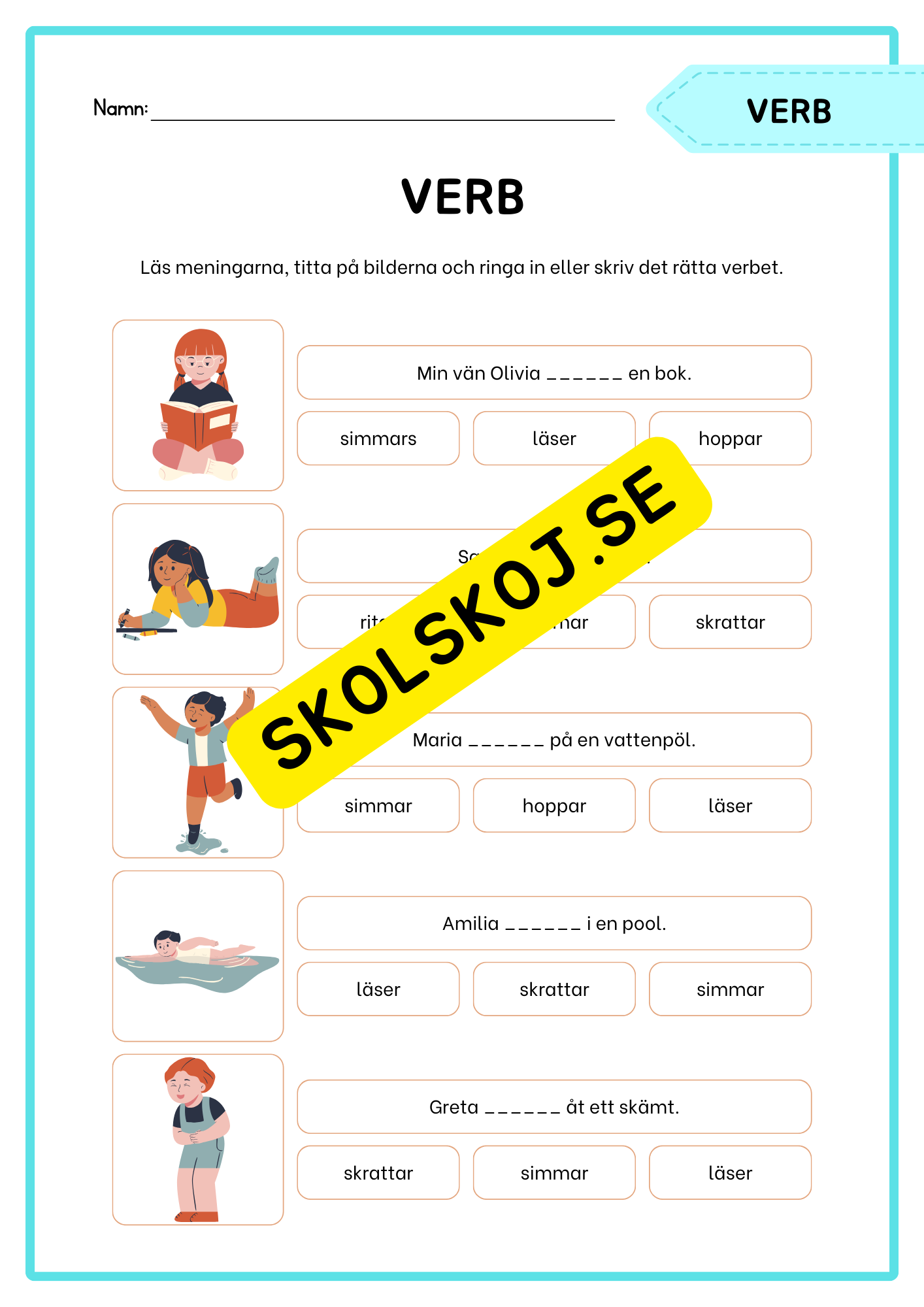Häfte - Träna på verb