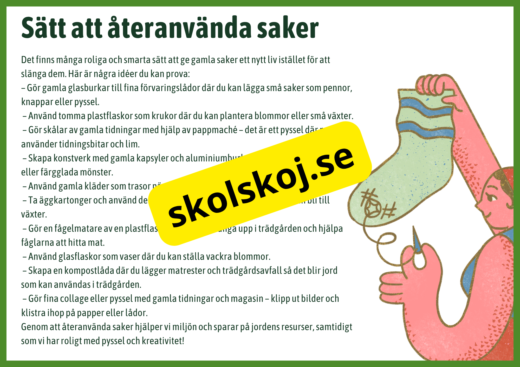 Minska Återanvänd Återvinn - Fakta + frågor