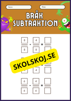 Bråk addition och subtraktion - Hitta den gemensamma nämnaren - Åk 4 - 5