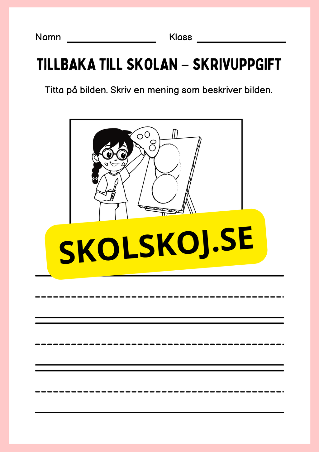 Tillbaka till skolan – skrivuppgift