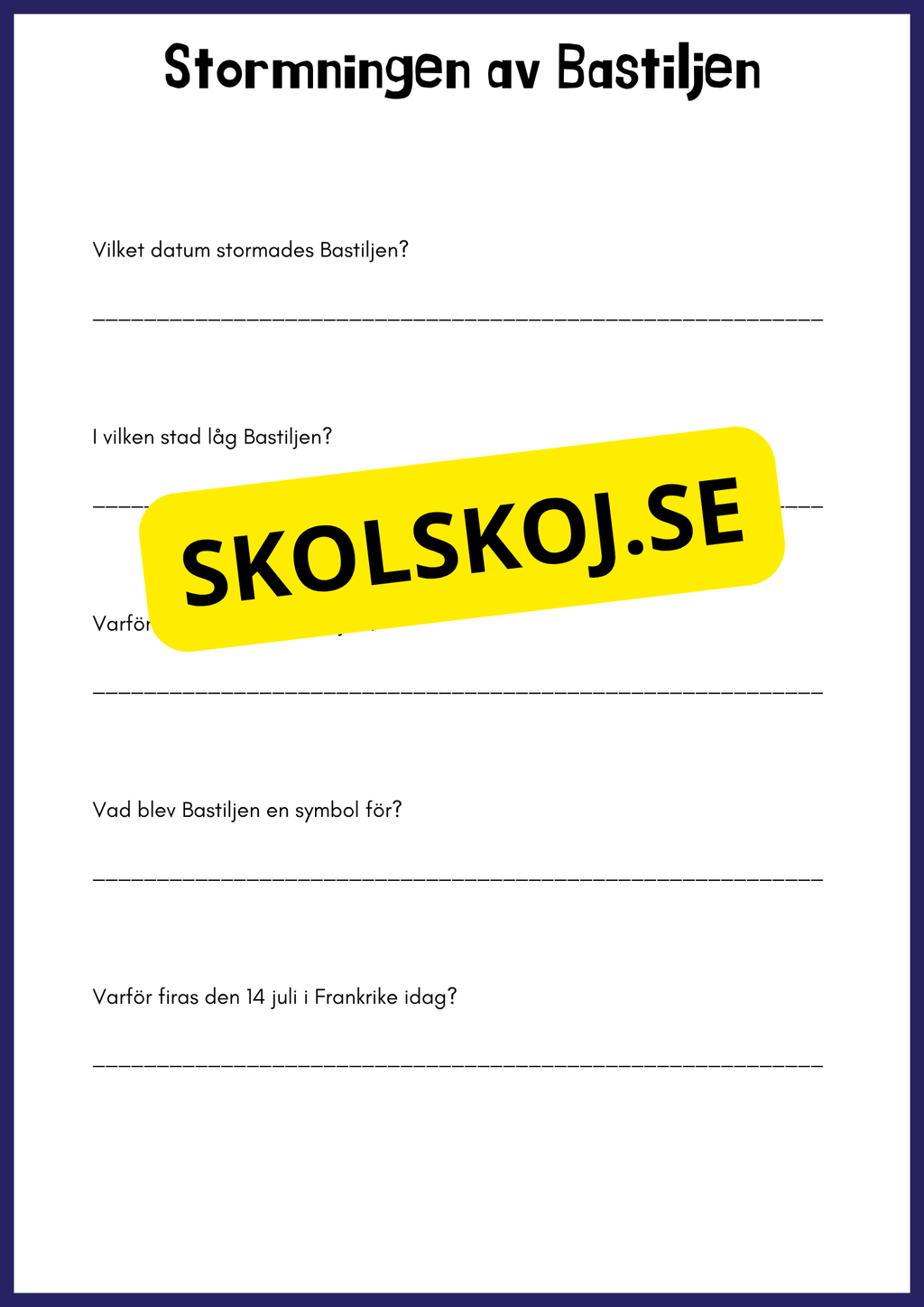 Franska revolutionen - Årskurs 4 - 6