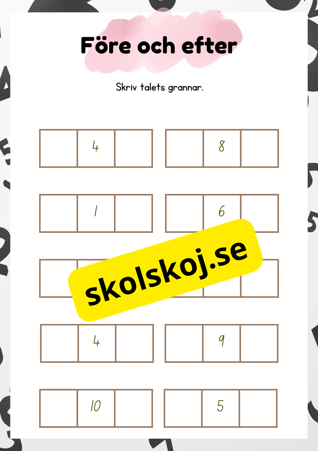 Jag lär mig räkna - 1- 10