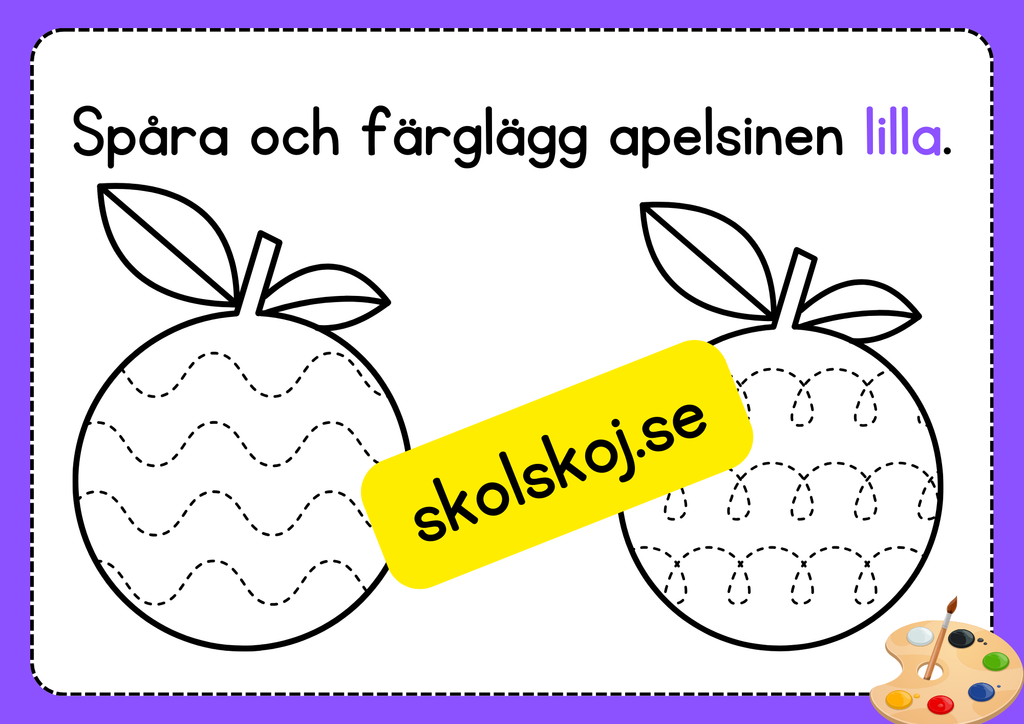 Spåra och färglägg frukter
