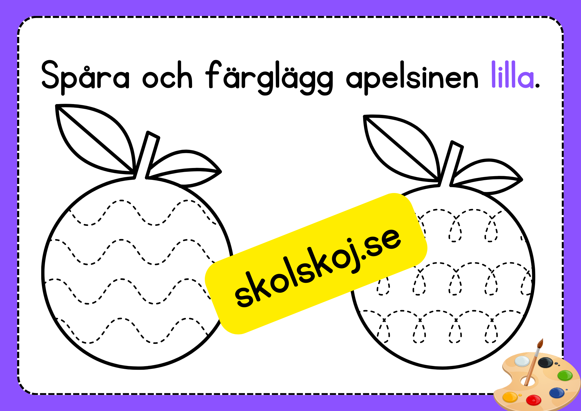 Spåra och färglägg frukter