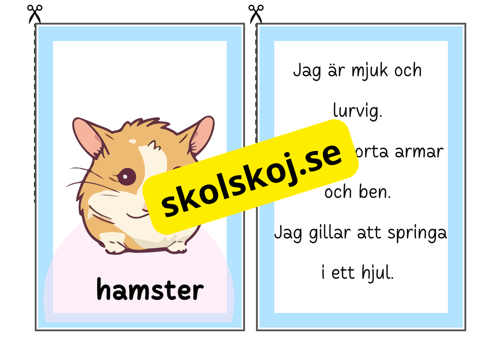 Grönt och vitt djurspel – Gissa husdjuret
