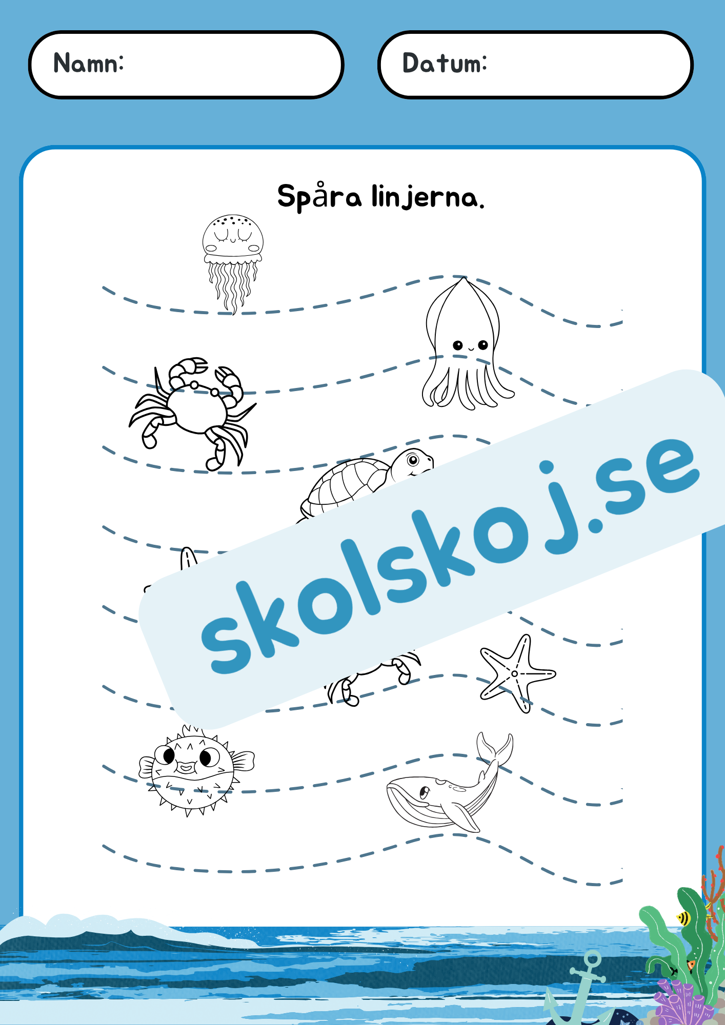 Under havet - Förskola - Förskoleklass - Blandade uppgifter
