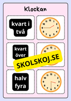 Klockan - Vi lär oss klockan (75 kort)
